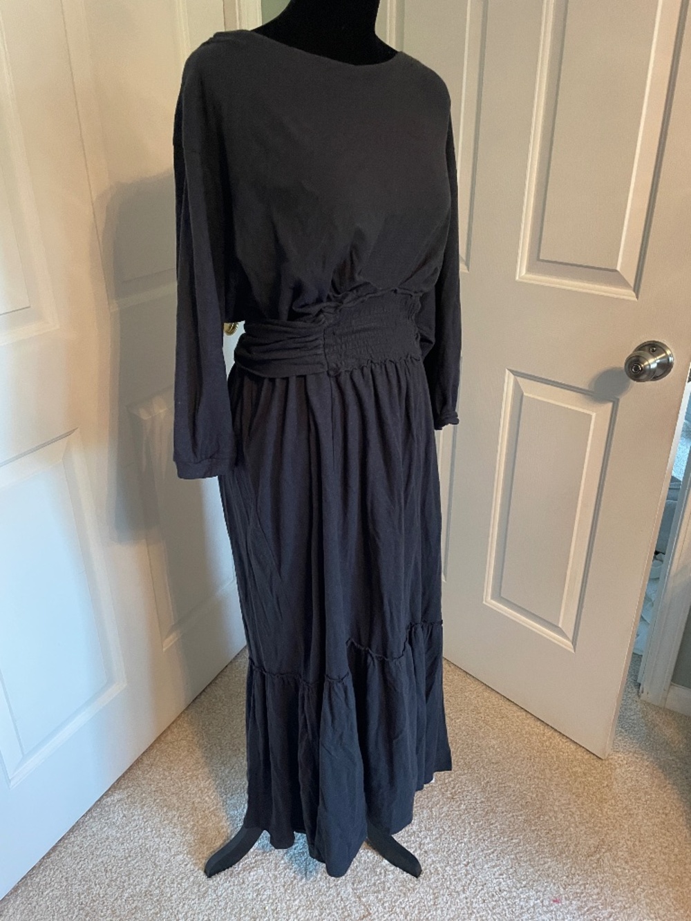 NWT Free People Beach Garcia Black Midi Dress - Medium
